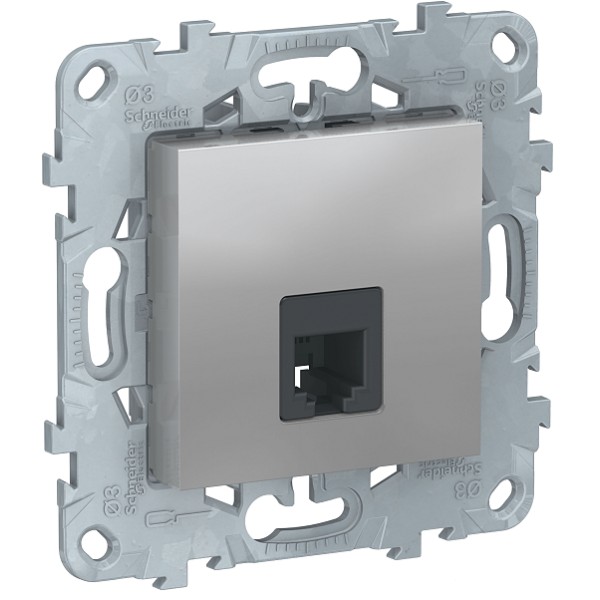 Розетка телефонная RJ11 UNICA NEW Schneider Electric, алюминий