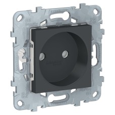 Розетка без заземл. со шторками UNICA NEW Schneider Electric, винтовой зажим, антрацит