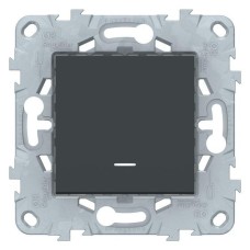 Переключатель 1-клавишный с подсветкой UNICA NEW Schneider Electric, антрацит