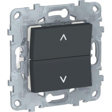 Выключатель для жалюзи кнопочный  двухклавишный UNICA NEW Schneider Electric, антрацит