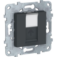 Розетка компьютерная одиночная RJ45 кат. 5е UTP UNICA NEW Schneider Electric, антрацит