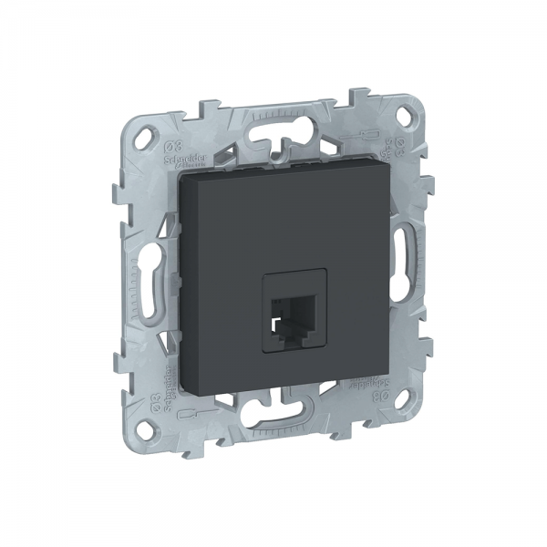 Розетка телефонная RJ11 UNICA NEW Schneider Electric, антрацит