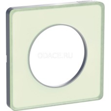 Schneider-Electric Odace Зеленый лед/Алюминий Рамка 1-я