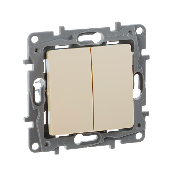 Legrand Etika выключатель двухклавишный слоновая кость