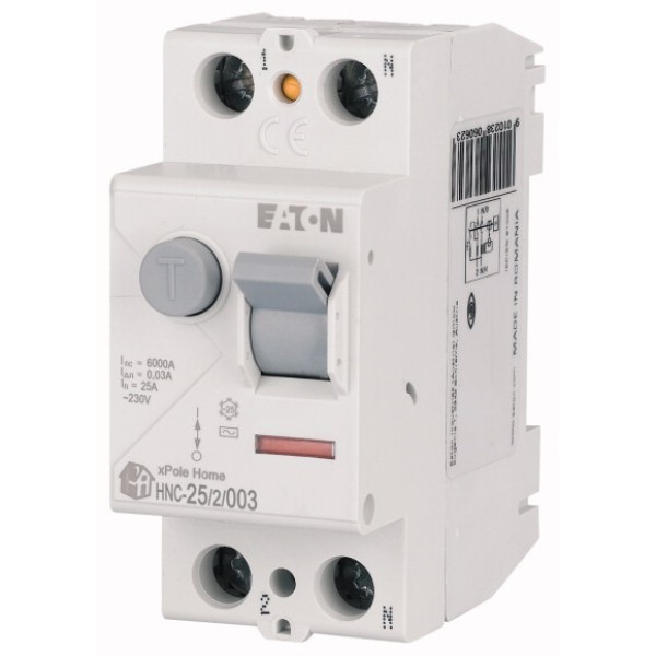 УЗО HNC-25/2/003, 2P, 25A, 6kA, 30mA, тип АC, 2M