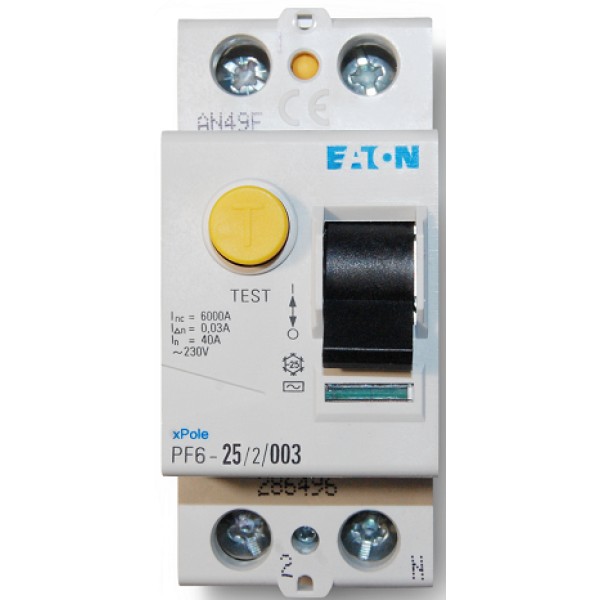 УЗО PF6-40/2/03, 2P, 40A, 6kA, 300mA, тип АC, 2M