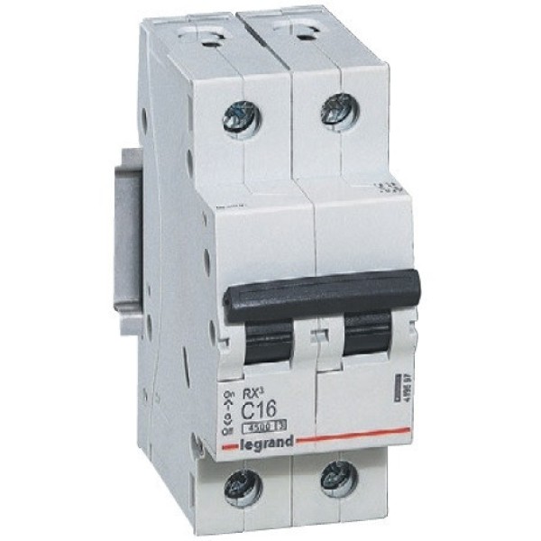 Авт. выключатель Legrand RX3, 2P, 6A, хар-ка C, 4,5kA, 2M