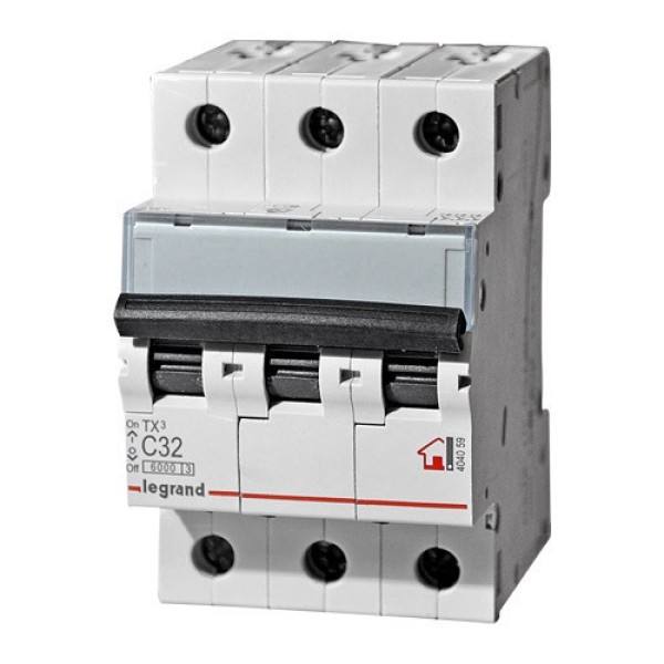 Авт. выключатель Legrand TX3, 3P, 25A, хар-ка B, 6kA, 3M