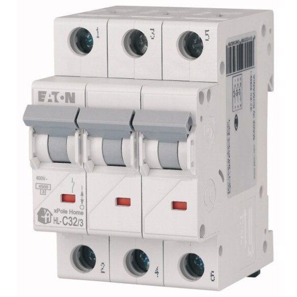 Автоматический выключатель EATON HL-C32/3, 3P, 32A, хар-ка C, 4.5kA, 3M