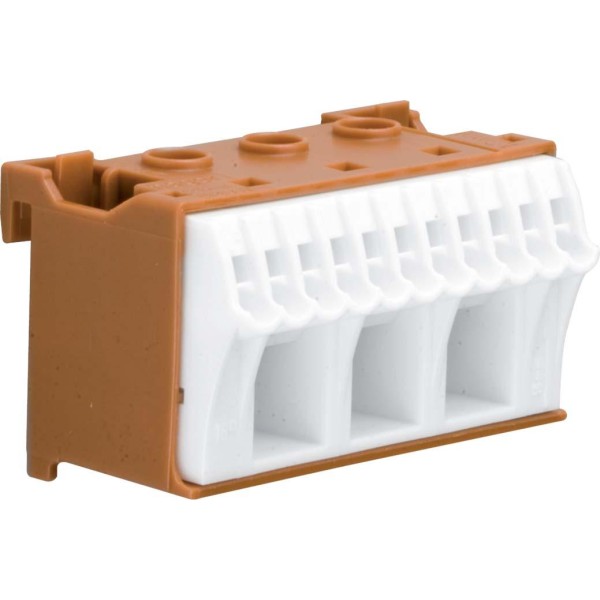 Клемма QuickConnect  (3x16мм2 + 11х4мм2), 60 mm, Коричневая Hager