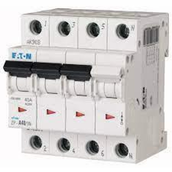Выключатель нагрузки ZP-A40/3N, 3P+N, 40A, 440VAC, 3kA, с возможностью установки вспомогательных контактов и расцепителя, 4M