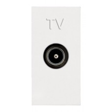 Розетка TV с накладкой 1 модуль, белый