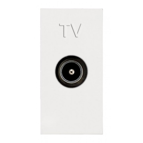 Розетка TV с накладкой 1 модуль, белый