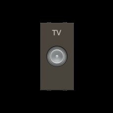 Розетка TV с накладкой 1 модуль, антрацит