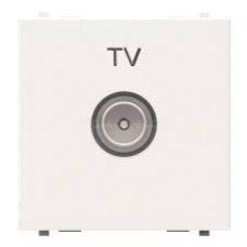 Розетка TV с накладкой 2 модуля, белый