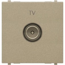 Розетка TV с накладкой 2 модуля, шампань