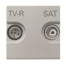 Розетка TV-R/SAT с накладкой 2 модуля, серебро