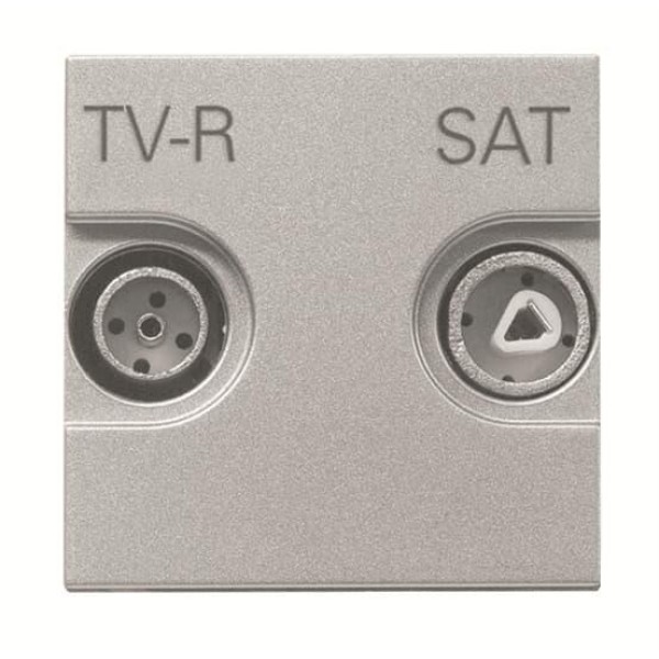 Розетка TV-R/SAT с накладкой 2 модуля, серебро