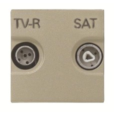 Розетка TV-R/SAT с накладкой 2 модуля, шампань
