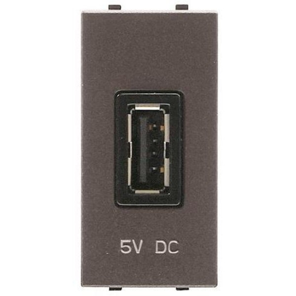 USB зарядное устройство 5V, 1 модуль (750mA), антрацит