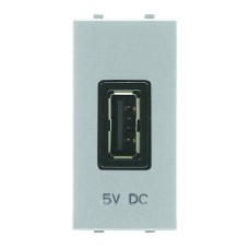 USB зарядное устройство 5V, 1 модуль (750mA), серебро