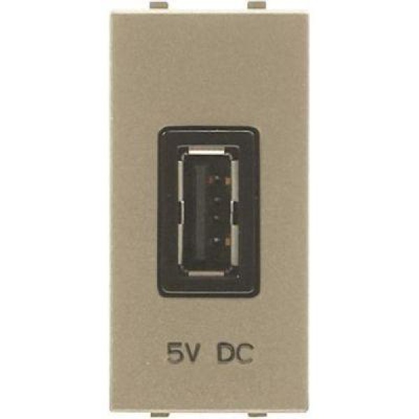 USB зарядное устройство 5V, 1 модуль (750mA), шампань