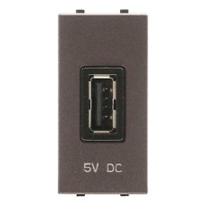 USB зарядное устройство 5V, 1 модуль (2A), антрацит
