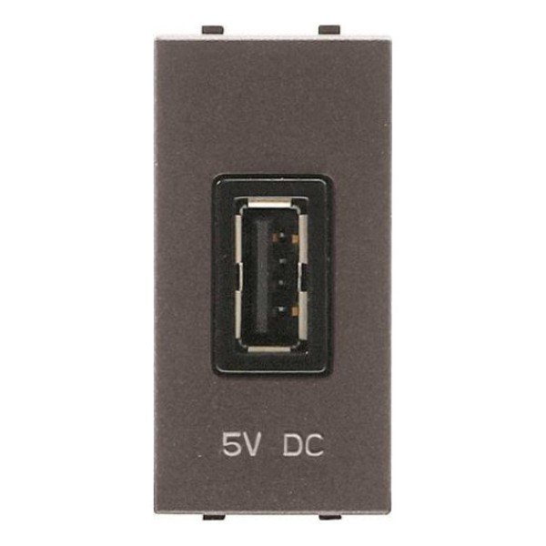 USB зарядное устройство 5V, 1 модуль (2A), антрацит