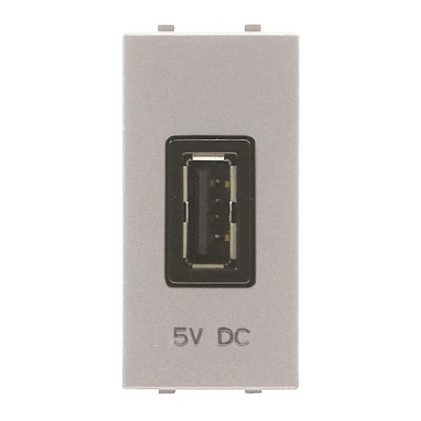 USB зарядное устройство 5V, 1 модуль (2A), серебро