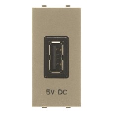 USB зарядное устройство 5V, 1 модуль (2A), шампань