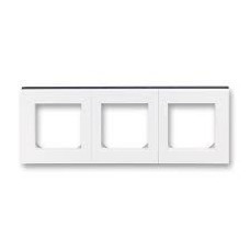 Рамка ABB Levit 3 поста белый / дымчатый чёрный