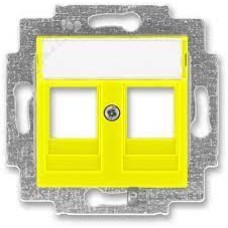 Накладка с суппортом ABB Levit для информационных разъёмов жёлтый