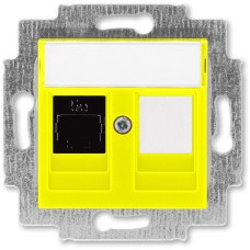 Розетка информационная ABB Levit RJ45 категория 5e и заглушка жёлтый