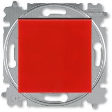 Выключатель одноклавишный ABB Levit красный / дымчатый чёрный