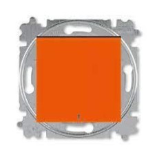 Выключатель одноклавишный с подсветкой ABB Levit оранжевый / дымчатый чёрный