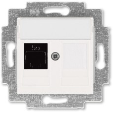 Розетка информационная ABB Levit RJ45 категория 5e и заглушка жемчуг