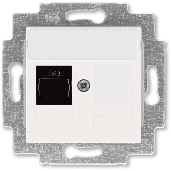 Розетка информационная ABB Levit RJ45 категория 5e и заглушка жемчуг