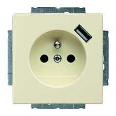 Розетка SCHUKO® + USB, сл. кость