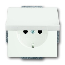 Розетка SCHUKO® с крышкой IP44, шале белый