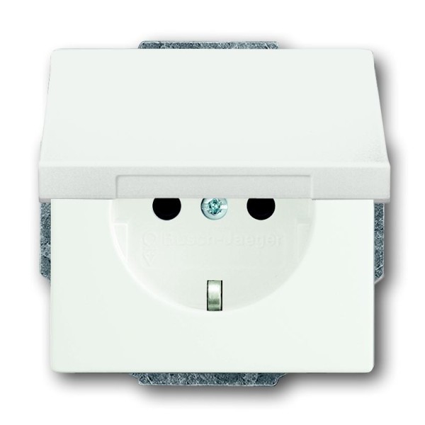 Розетка SCHUKO® с крышкой IP44, шале белый
