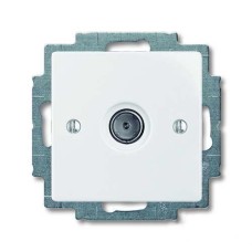 Механизм TV Розетка простая одинарная с накладкой ABB, шале белый