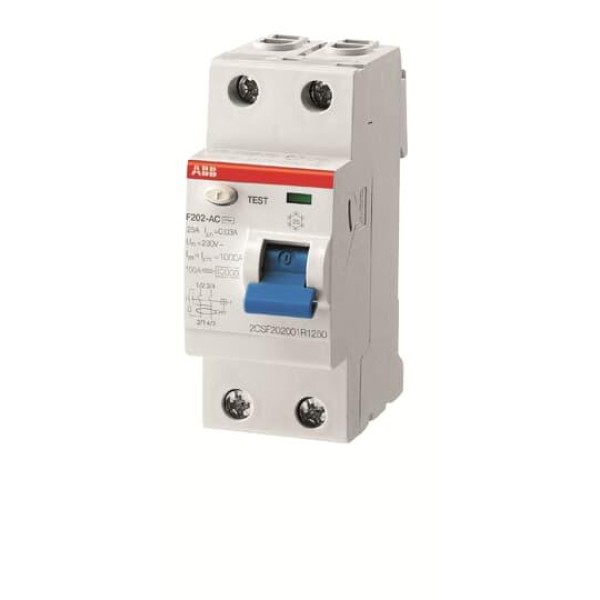 УЗО F202 AC-16/0.01, 2P 16A 10mA Inc=10kA 2M