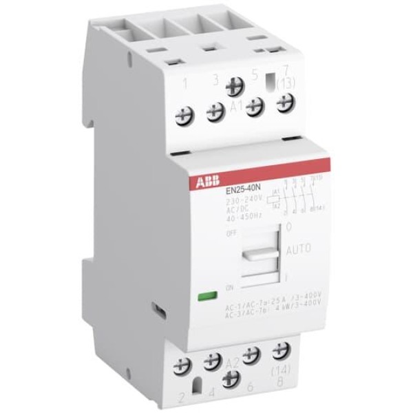 Контактор модульный EN25-40N-06, 25A, 4NO, 230VAC/DC, 2M, c рычагом управления