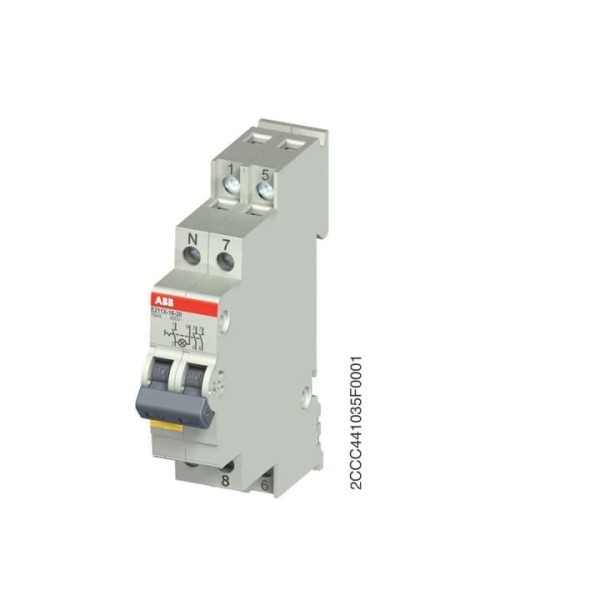 Переключатель E211X-25-20, 2NO, 25A(250/400VAC), тип 1-0, желтый LED, 1M