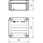 Коробка распред. T 60 OE без клемм, IP66, 114x114x57мм, глухая, серый, полипропилен