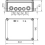 Коробка распред. T 250 без клемм, IP66, 240x190x95мм, 9хМ25, 7хМ32, серый, полипроп. армир.стекловол