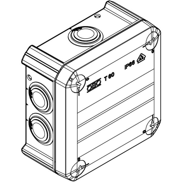 Комплект T 60 hars, распред. коробка, IP68, UV-resistant, IK08, 114х114х57мм, 7хМ25, серый, полипропилен