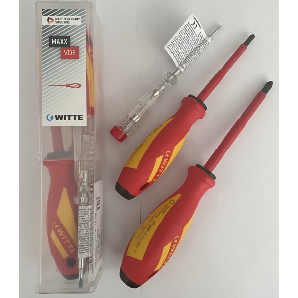 Набор диэлектрических отверток WITTE MAXX VDE 3 пр. MPZ1+2