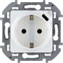Inspiria - Розетка 2P+E нем. стд., с USB Type С, 1500mA - 5В (белый)