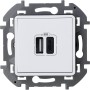 Inspiria - Зарядное устройство с двумя USB-разъемами Type A + Type C, 3000mA, 5В (белый)